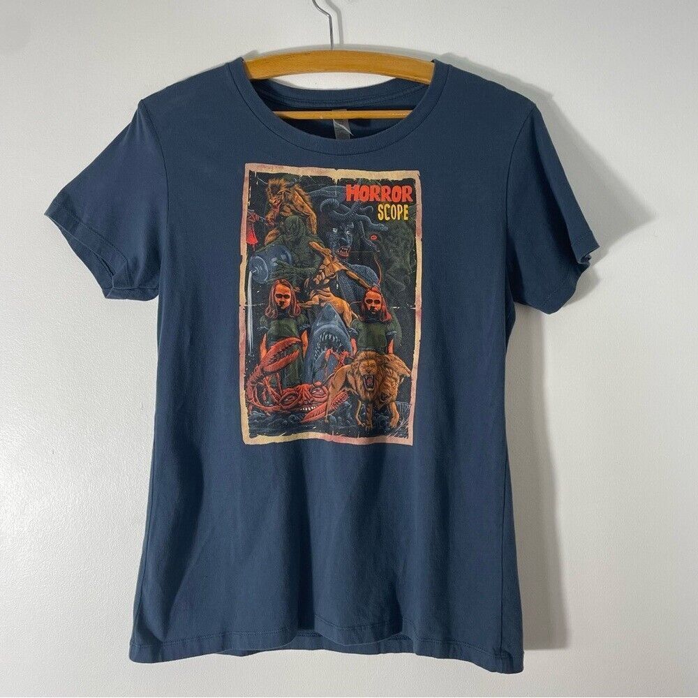 Next Level Apparel Kids Horror Scope Short Sleeve Gray Tee Size L